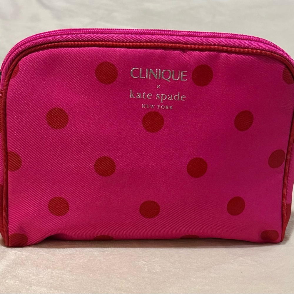 Kate Spade Pink Polka Dot Cosmetic Bag